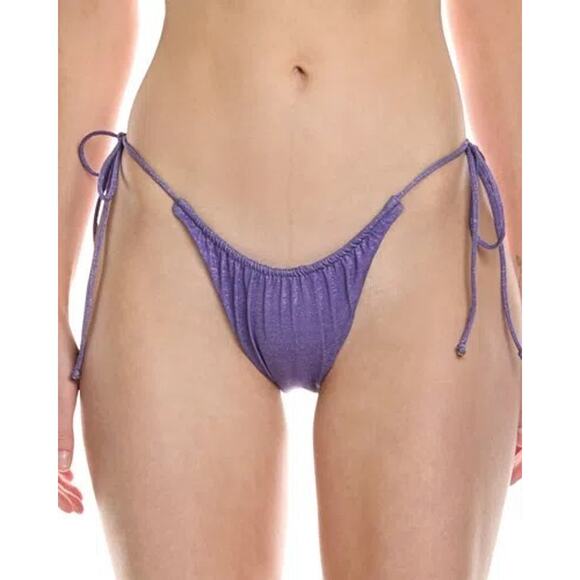 Monica Hansen Beachwear NWT Lurex Rectangle Shaped Bikini Set Green Size Small - Picture 4 of 4